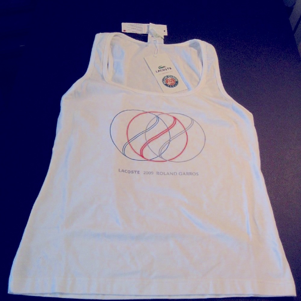 Lacoste size XS 4 small tennis shirt sleeveless 2009 French Open Roland Garros